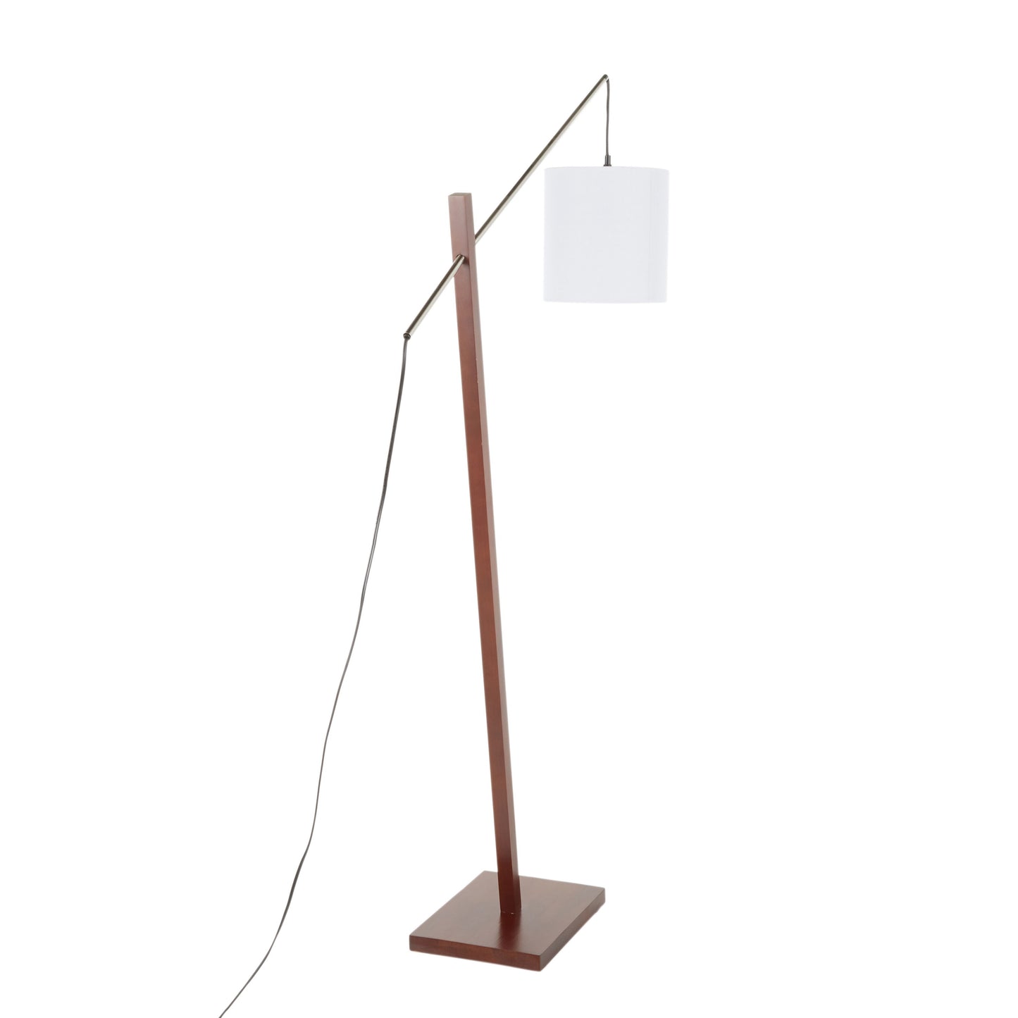 Arturo - Contemporary Floor Lamp - Walnut / White