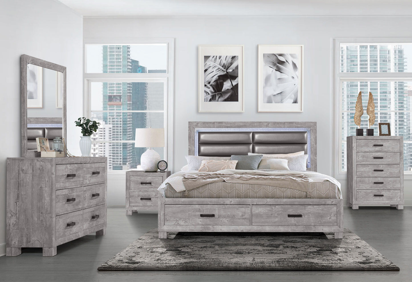Rover - King Bed - Gray