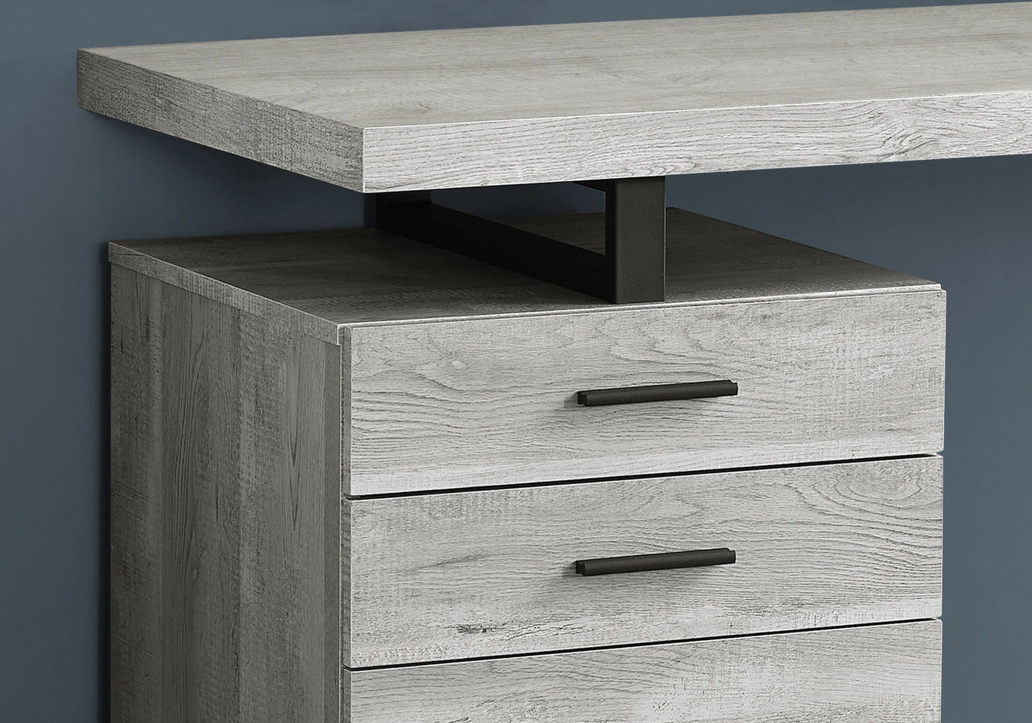 Computer Desk For Home Office, Laptop, Left, Right Set - Up, Storage Drawers - Gray