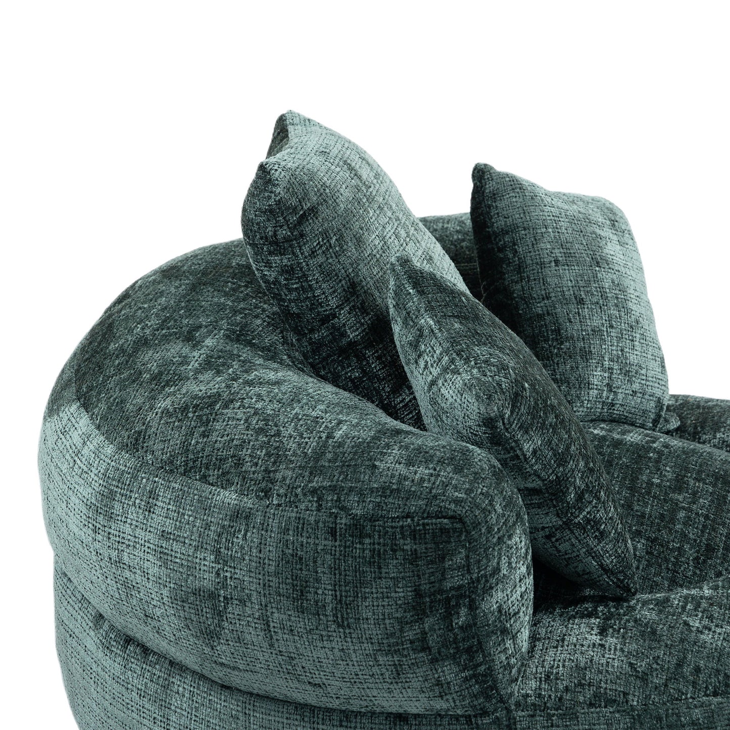 Chenille High Back Bean Bag Chair Couch With 3 Pillows, Indoor & Outdoor, Single Gaming Sofa For Bedroom - Emerald
