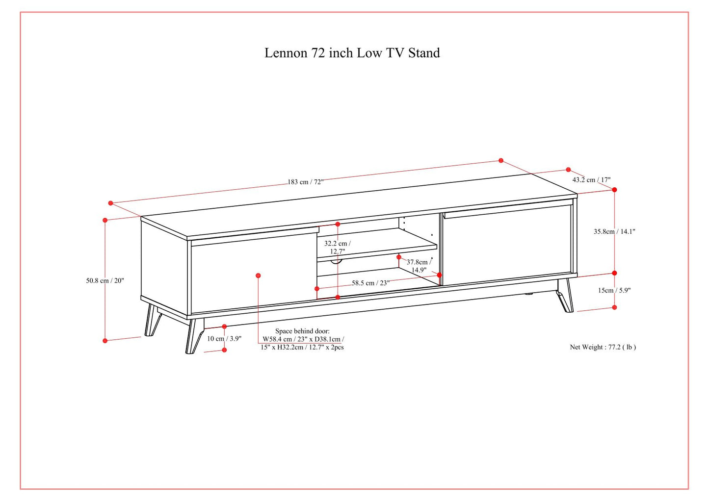 Lennon - Low TV Stand - Oak