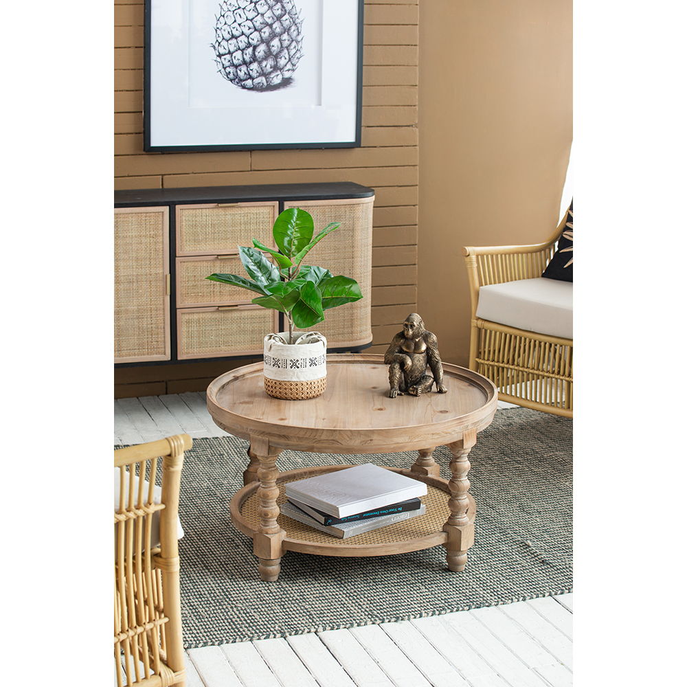 Round 2 Tiered Side Tabel, End Tabel For Lving Room Bedroom Entryway - Brown