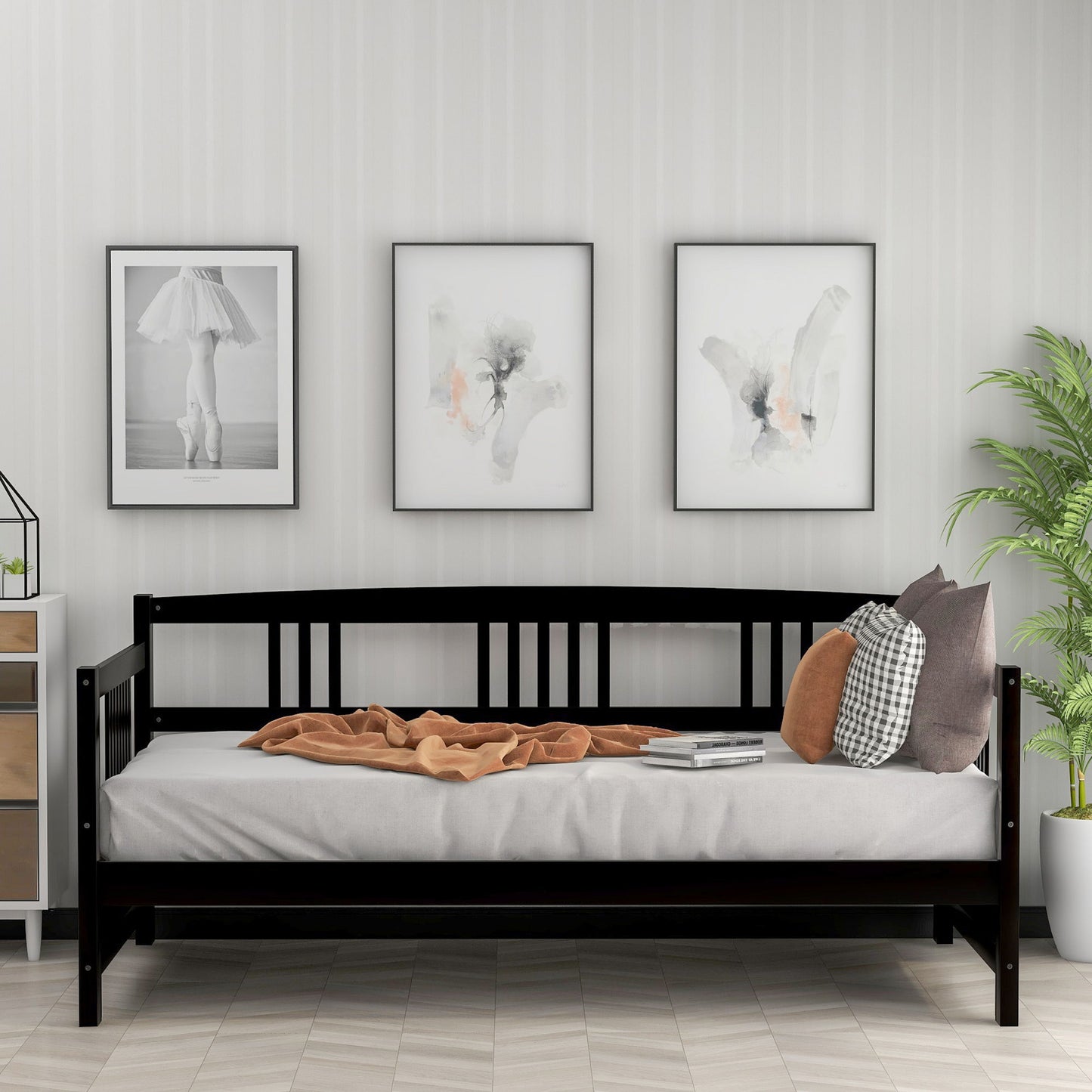 Twin Size Modern Daybed, Multifunctional - Espresso