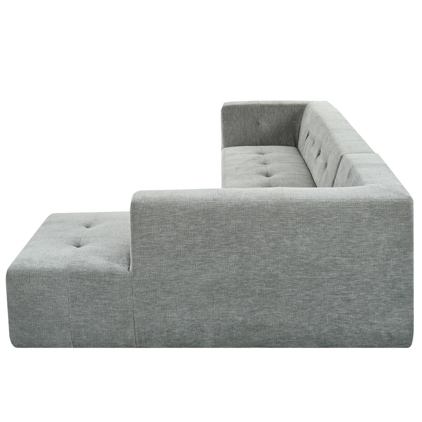 Modular Combination Sofa Set, Modern Minimalist Sofa, Living Room Upholstered Sofa Bed, Bedroom, 2 Pieces Computer Free Combination, L - Shaped - Light Gray
