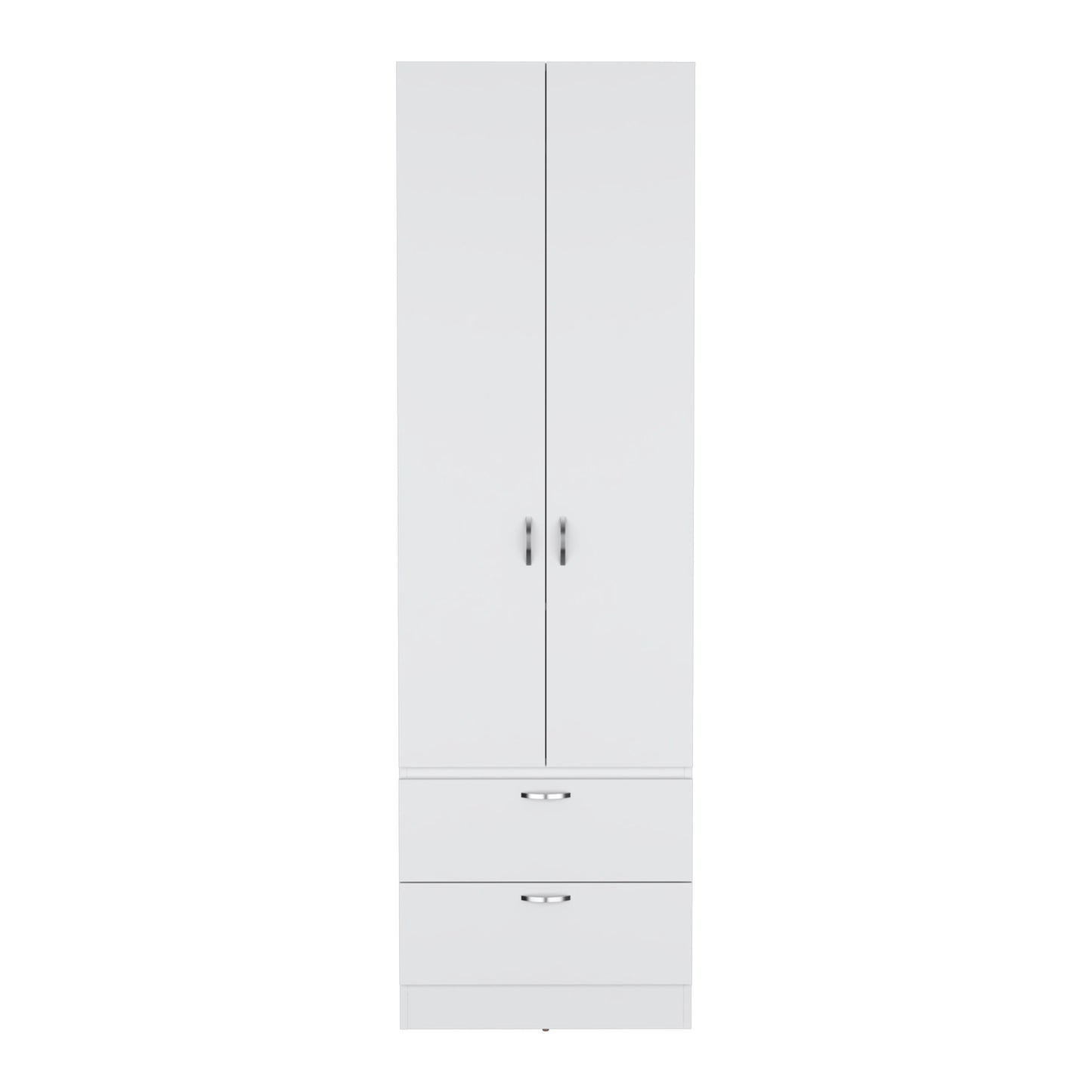 Armoire Wardrove, Hanging Rod, 2 Drawers, 1 Shelf - White