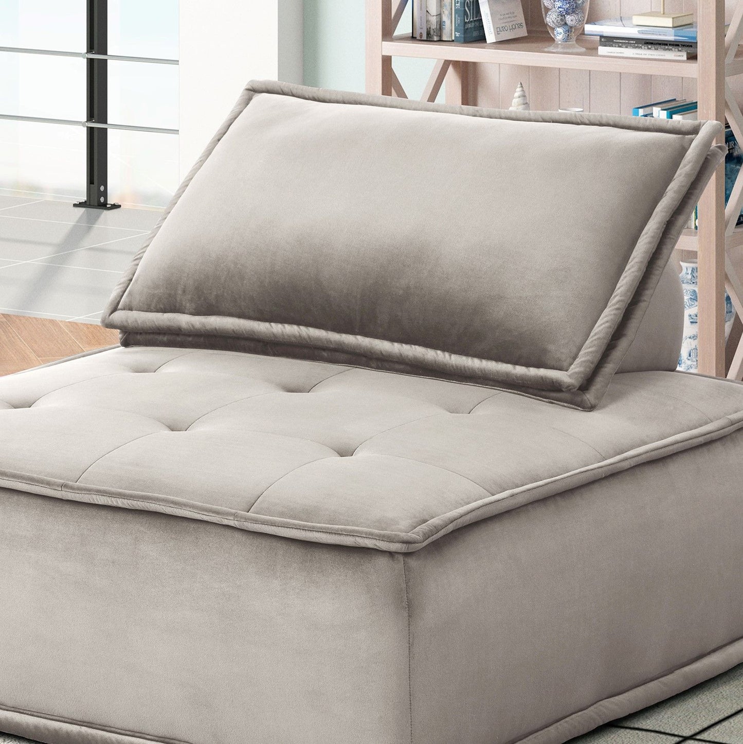 Anna - Armless Lounge Chair - Light Gray
