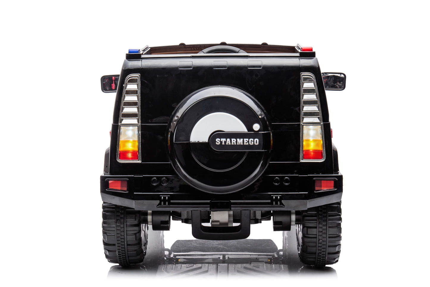 12V7A 30W*2 Four-Wheel Drive Leather Seat One Button Start, Forward And Backward, High And Low Speed, Music, Front Light, Power Display, Two Doors Can Open, 2.4G R / C, Seat Belt Four Wheel Absorber - Black