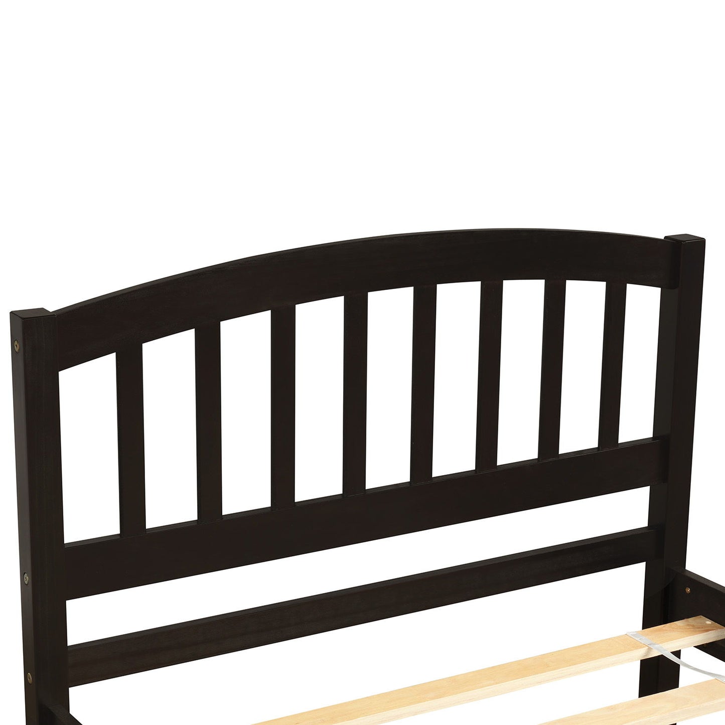 Twin Size Platform Bed Frame With Trundle - Espresso