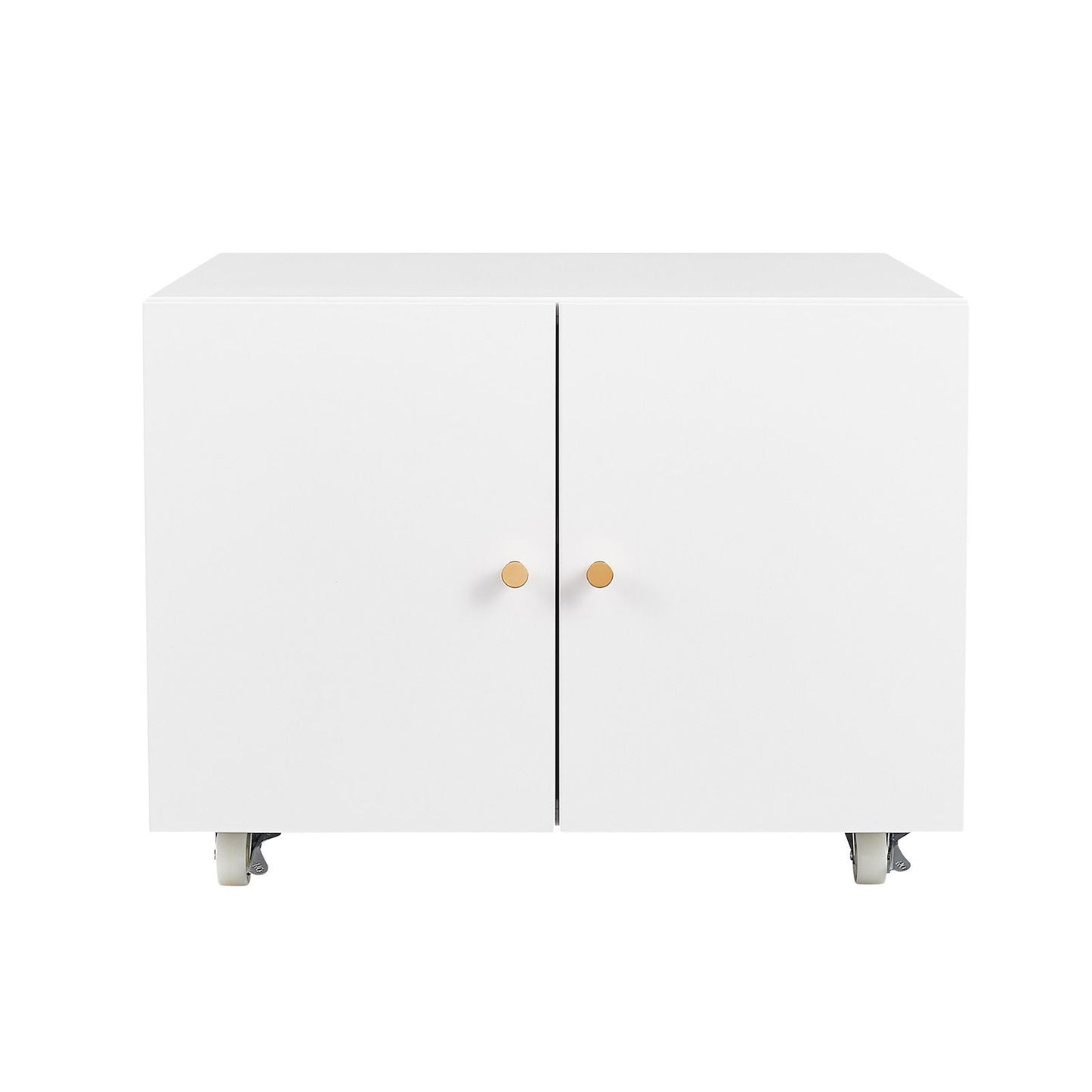 Office Furniture Copier Cabinet 2 Door Steel Copier Stand Mobile Pedestal File Printer Stand - White