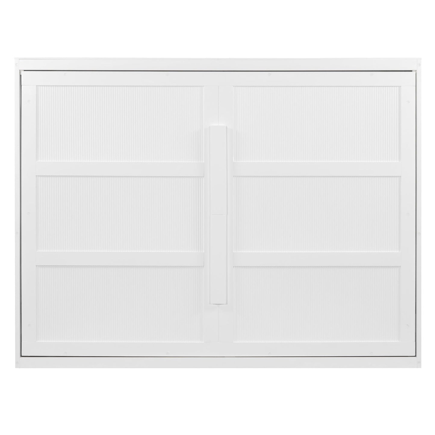 Queen Size Murphy Wall Bed Modern Design With LED Lights - White