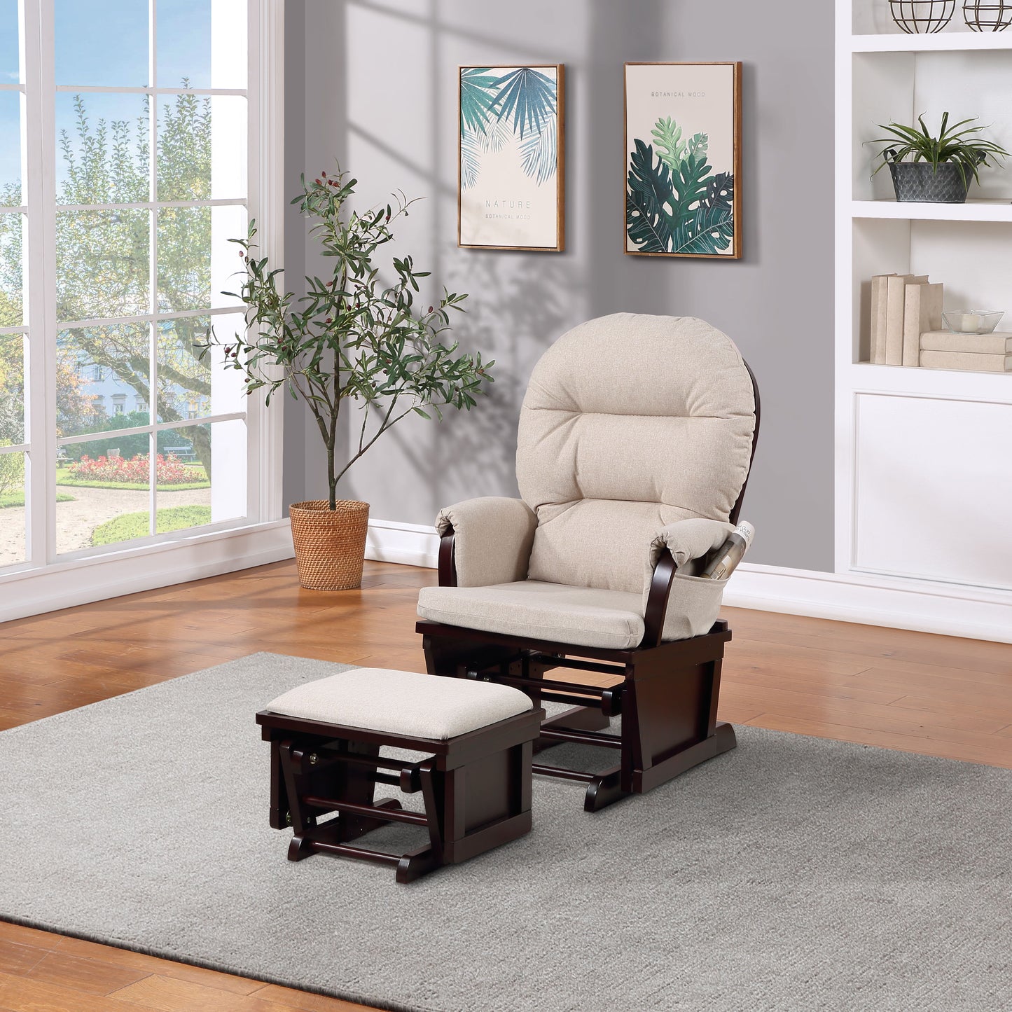 Madison - Glider & Ottoman - Espresso / Latte