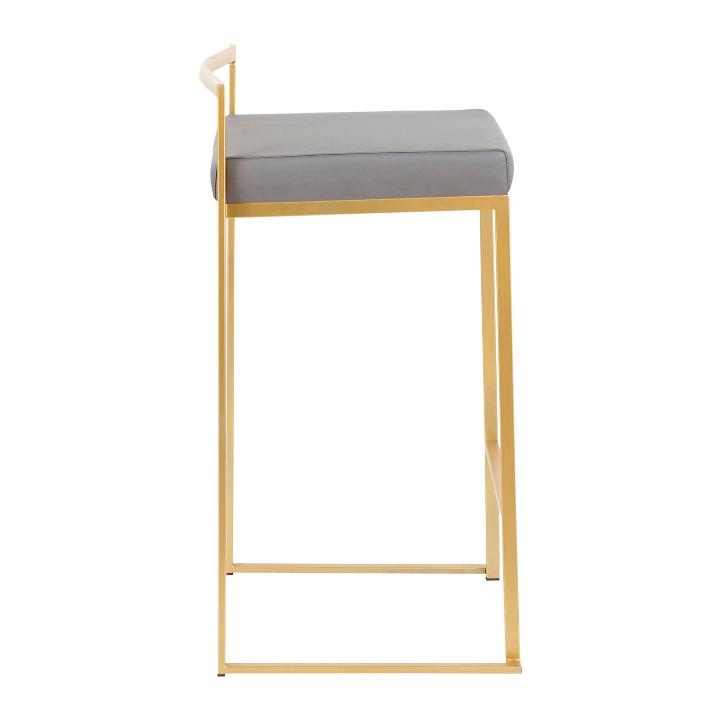 Fuji - Contemporary Counter Stool (Set of 2) - Gold / Gray