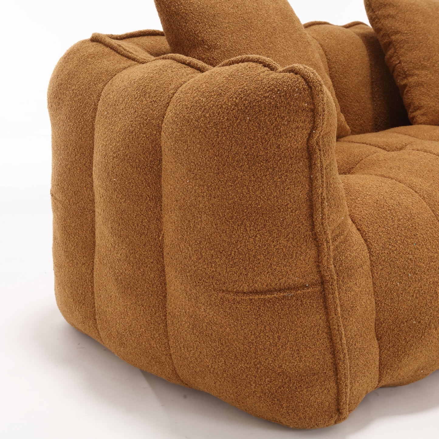 Soft Beanbag Chair With High Resilience Foam Core For Two People - Yellow