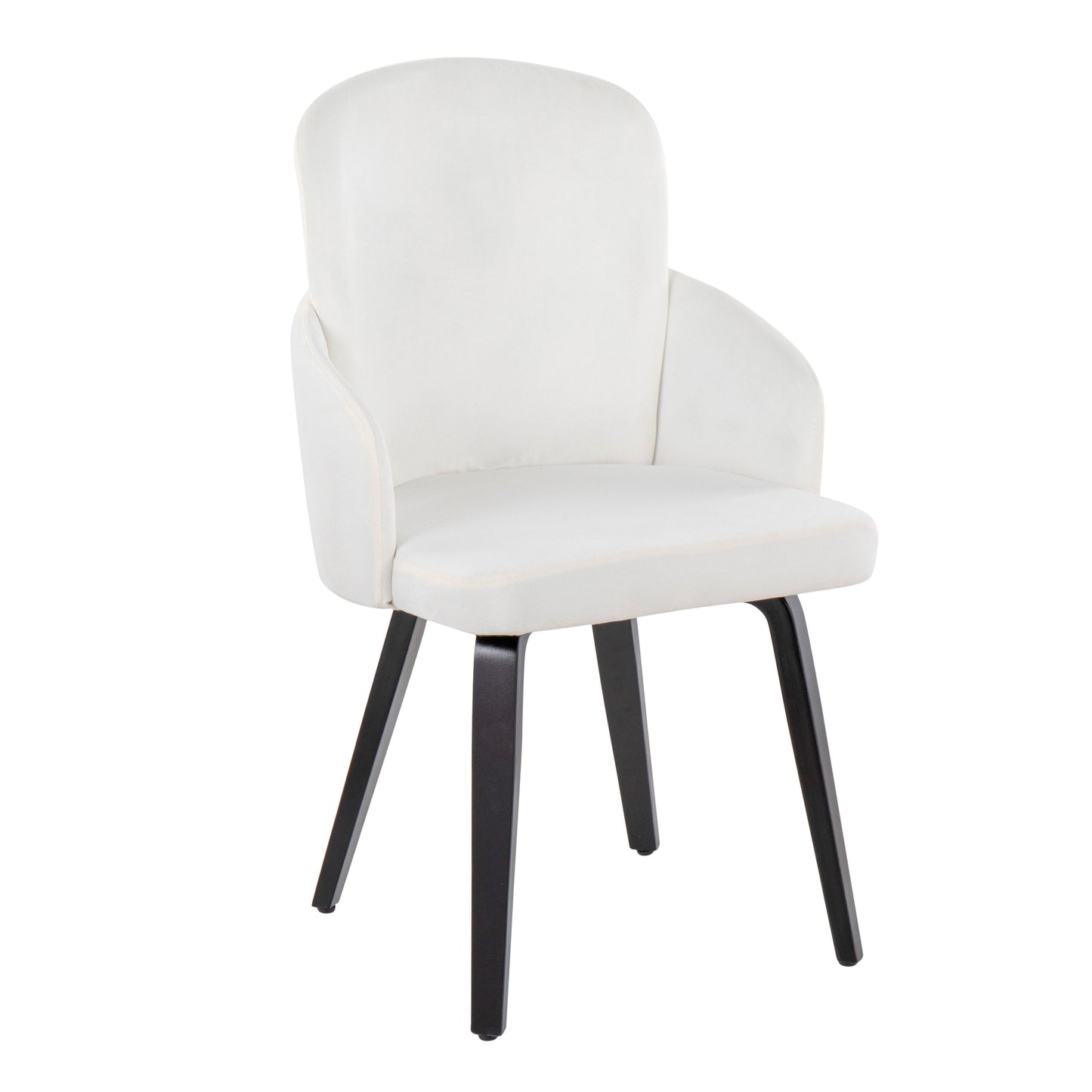 Dahlia - Contemporary Dining Chair (Set of 2) - Black / Cream - Velvet