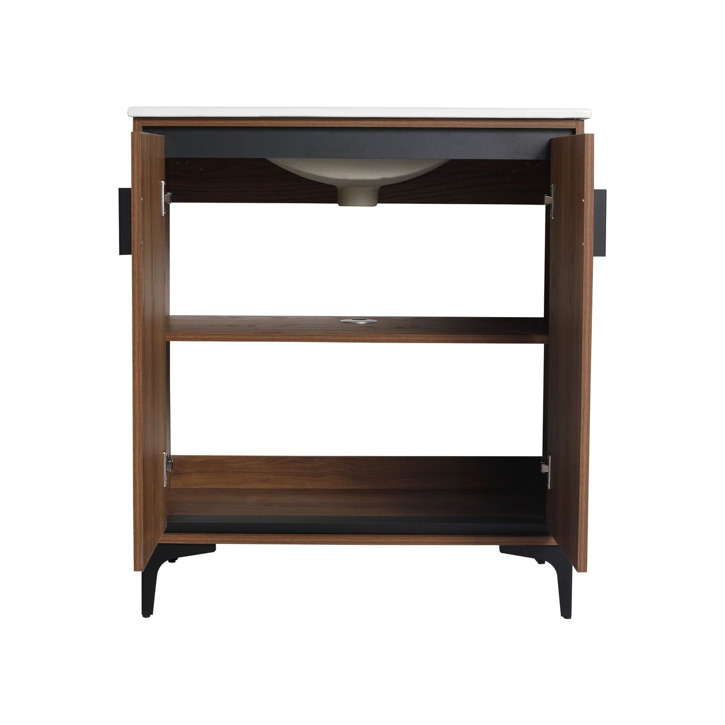 Bathroom Vanity Freestanding Cabinet With Sink - Brown