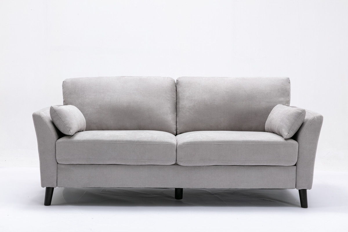 Damian - Woven Living Room Fabric Sofa, Loveseat (Set of 2) - Light Gray