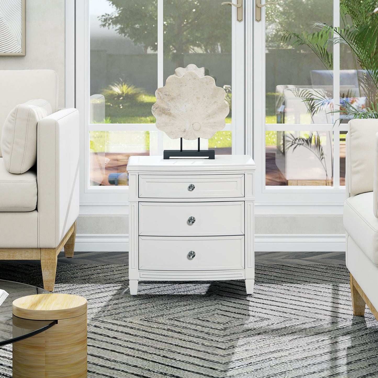 Dauphin - 3 Drawer Accent End Table - Gray Cashmere