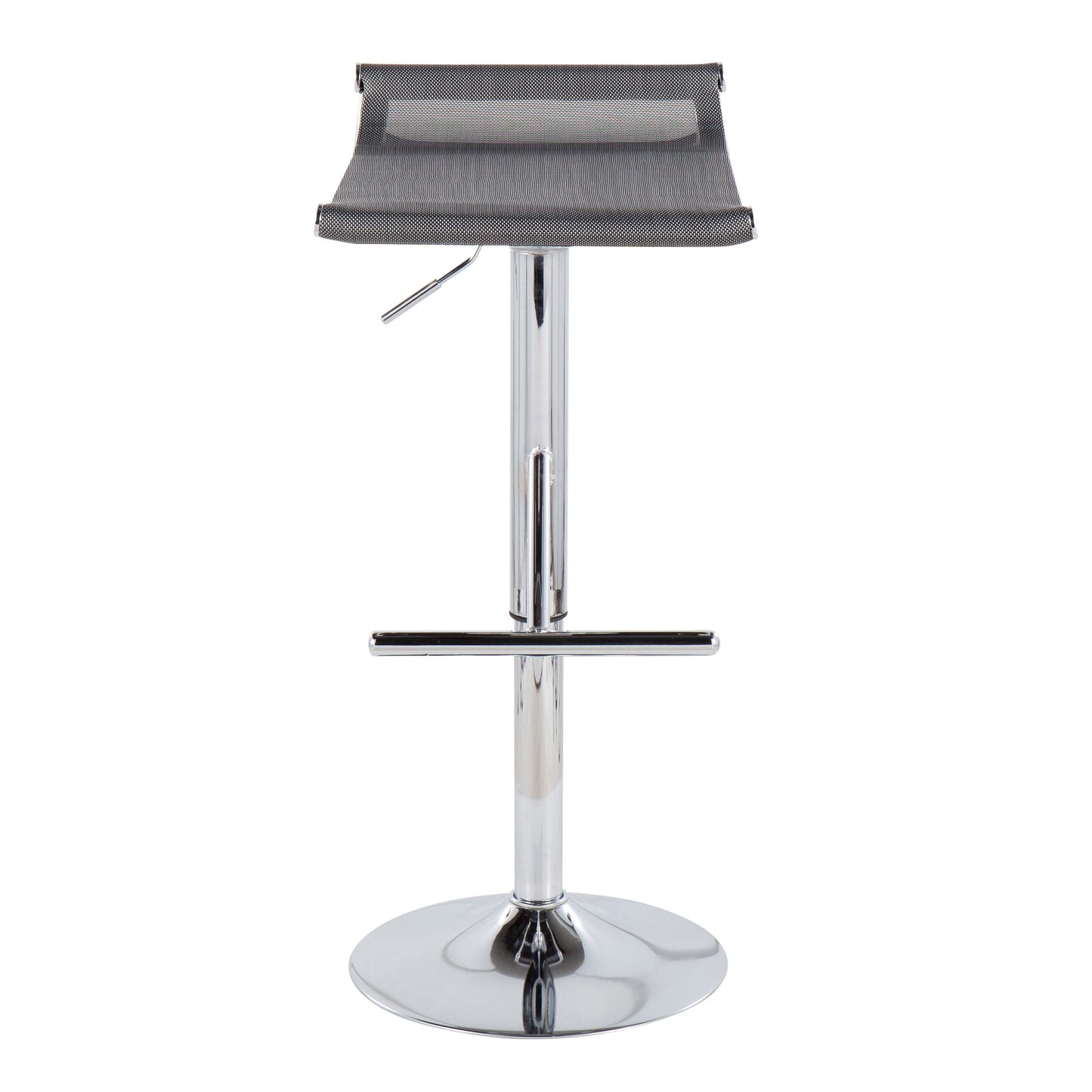 Mirage Ale - Contemporary Adjustable Bar Stool - Chrome / Silver Mesh