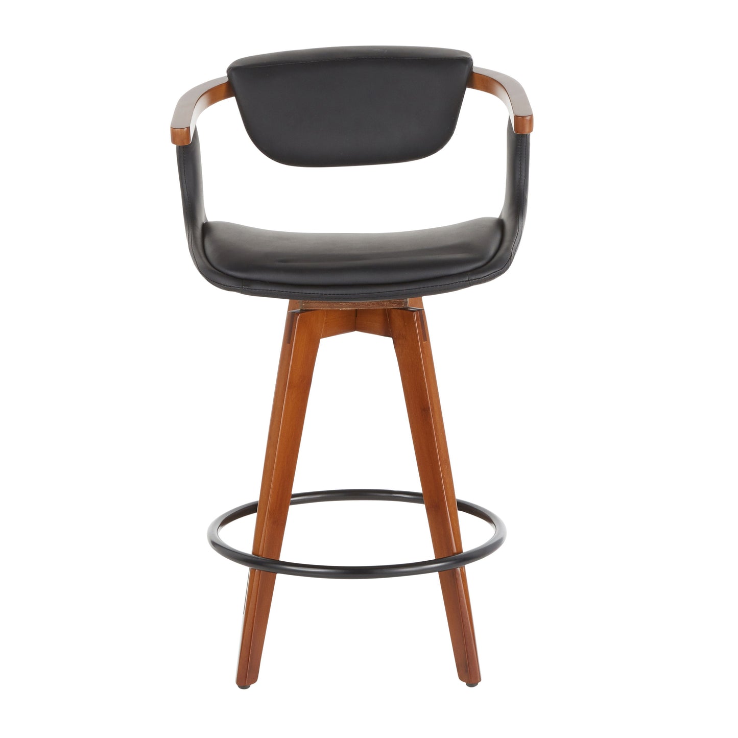 Oracle - Mid-Century Modern Counter Stool - Walnut / Black