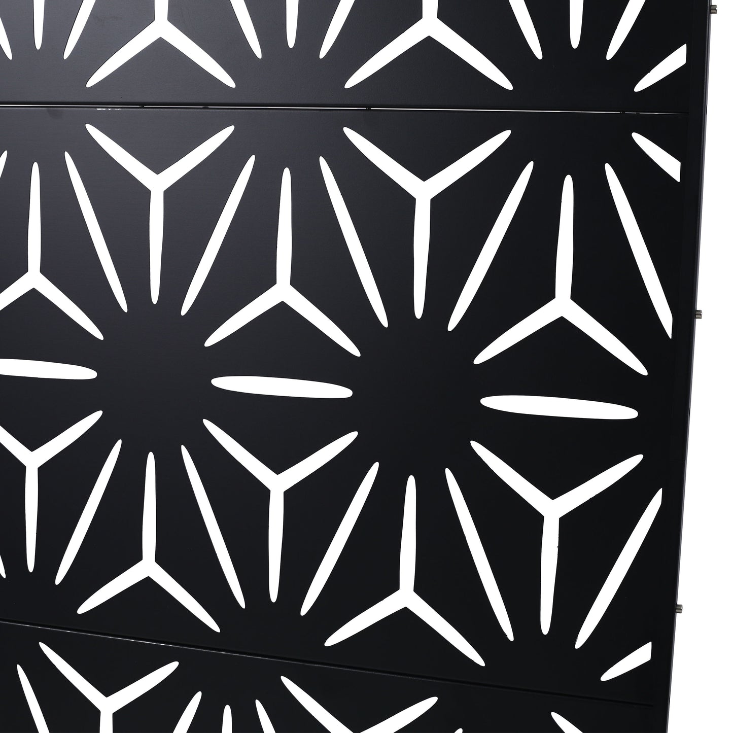 Outdoor & Indoor Privacy Screen, Metal Privacy Screen, Freestanding Decorative Privacy Screen For Deck Balcony Patio - Black