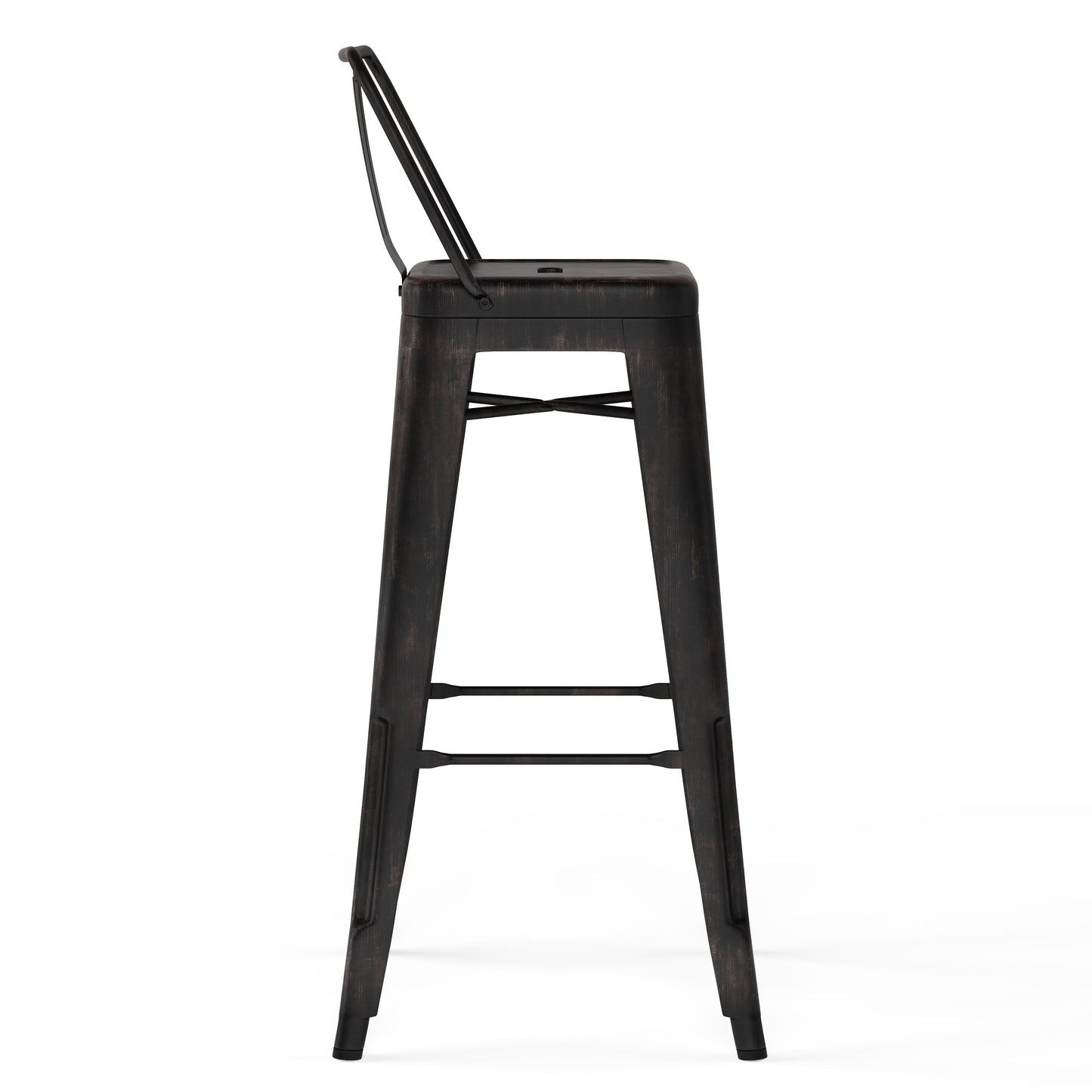 Rayne - Metal Bar Stool (Set of 2) - Distressed Black