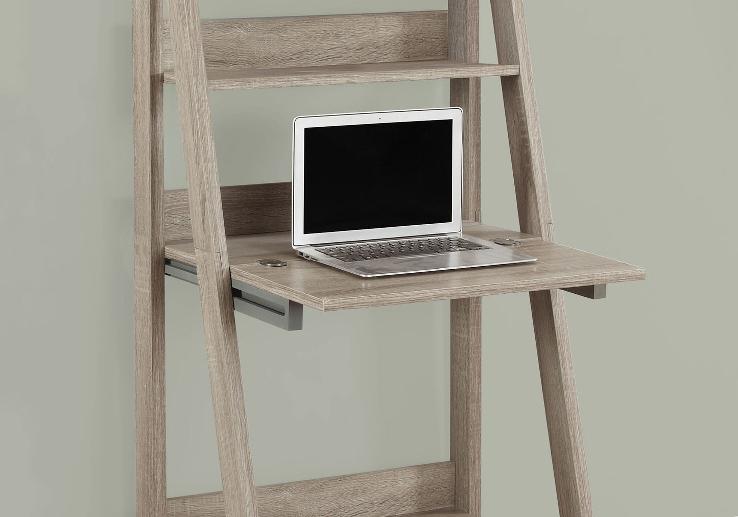 Computer Desk For Home Office, Laptop, Leaning, Storage Shelves, Contemporary & Modern - Taupe