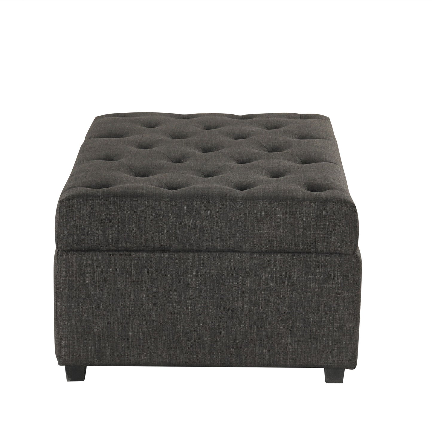 Convertible Ottoman Sleeper With Memory Mattress And Tufted Design, Folding Sofa Bed - Dark Gray Linen