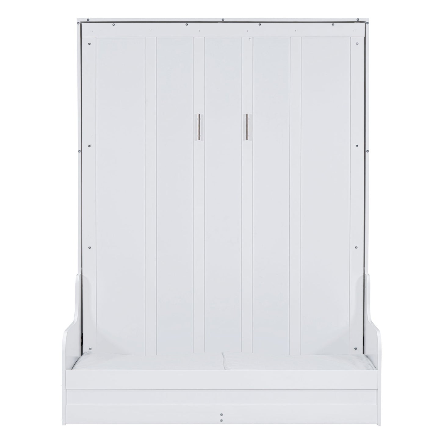 Queen Size Murphy Space Saving Wall Bed With Cushion - White