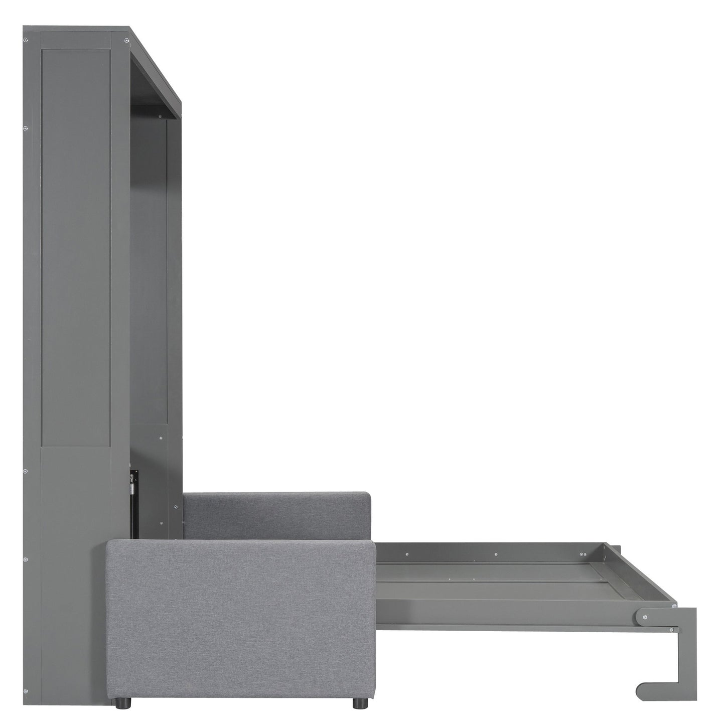 Queen Size Murphy Wall Bed With Cushion - Gray
