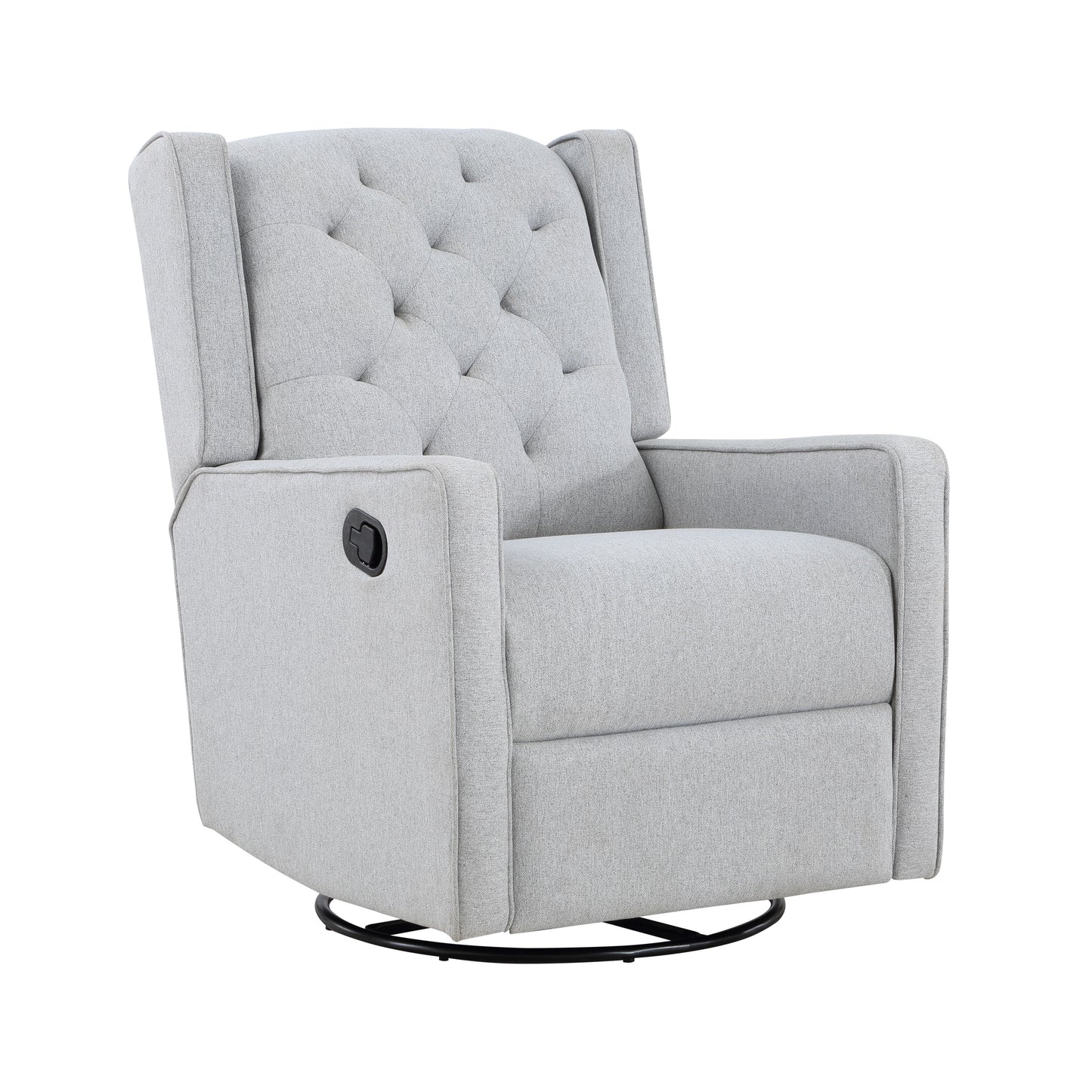 Milah - Gliding Swivel Recliner Tufted Brushed - Tweed Fabric