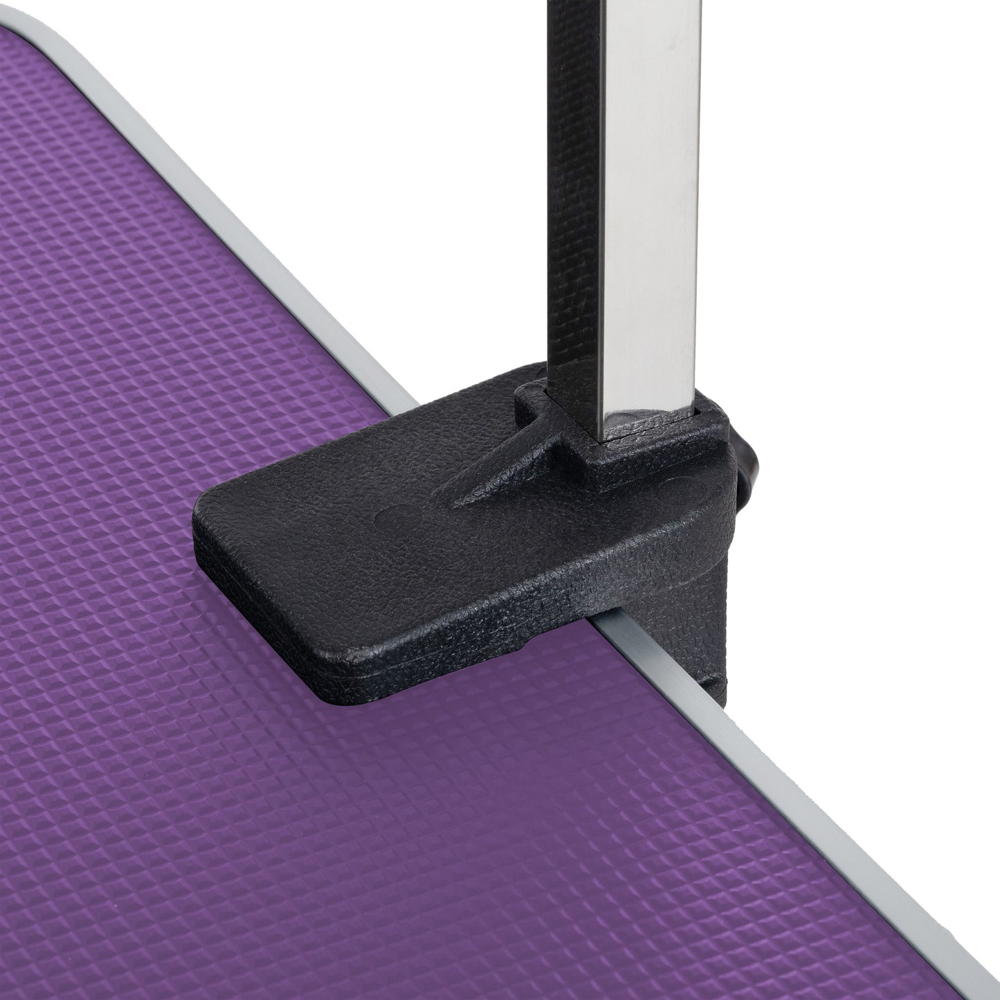 Folding Dog Pet Grooming Table Stainless Steel Frame, Rubber Mat On Board With Adjustable Arm And Clamps Pet Dog Cat Grooming Table - Purple