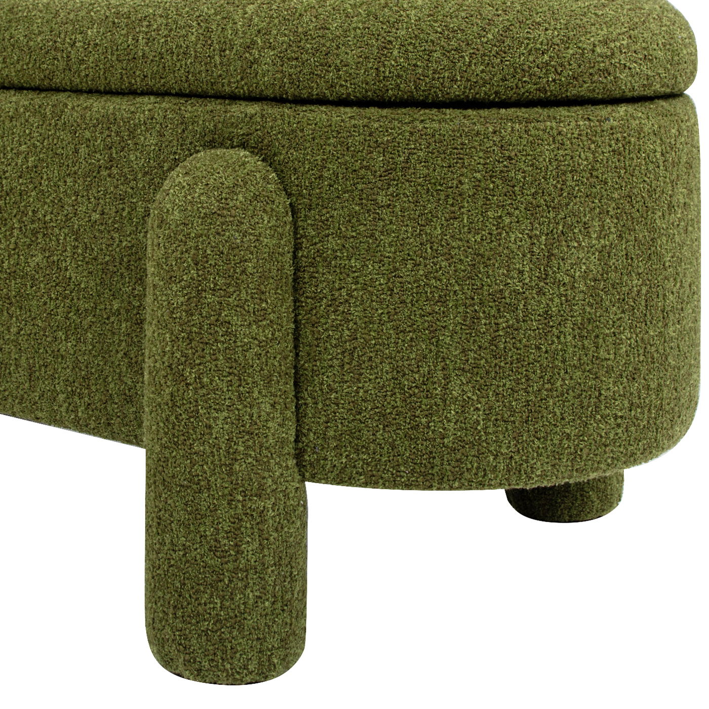 Hugo - Oval Fully Upholstered Storage Bench - Moss Green