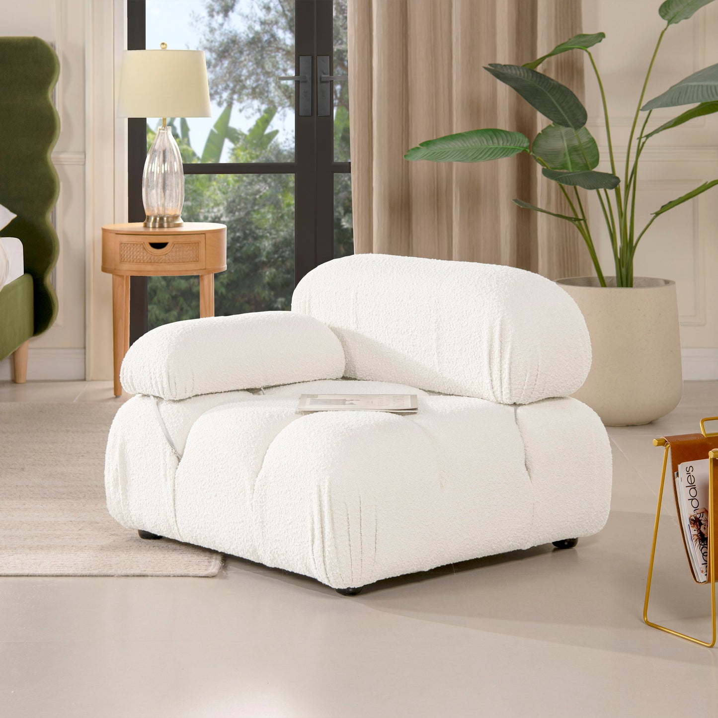 Marcel - Bubble Modular Modern Lounge Arm Chair - Ivory White