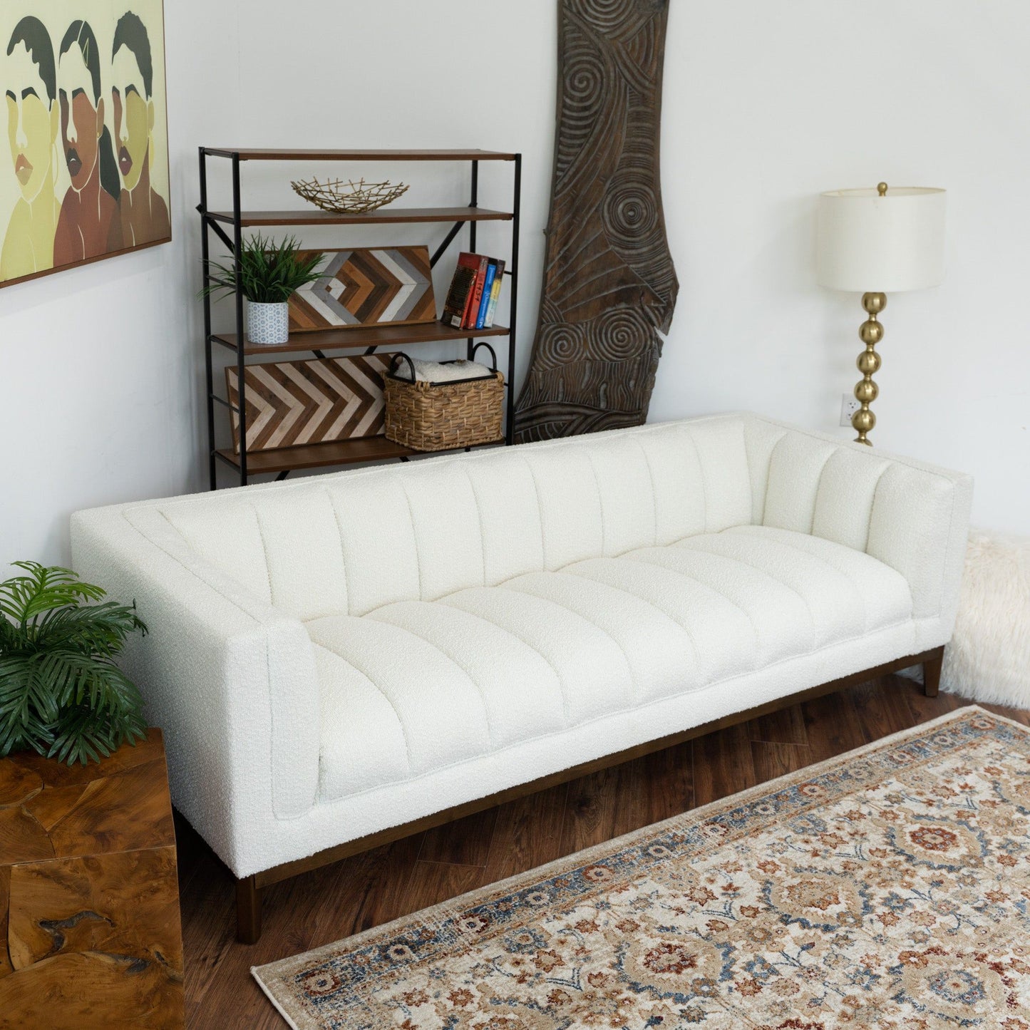 Melissa - Mid-Century Modern Sofa - Brown / White