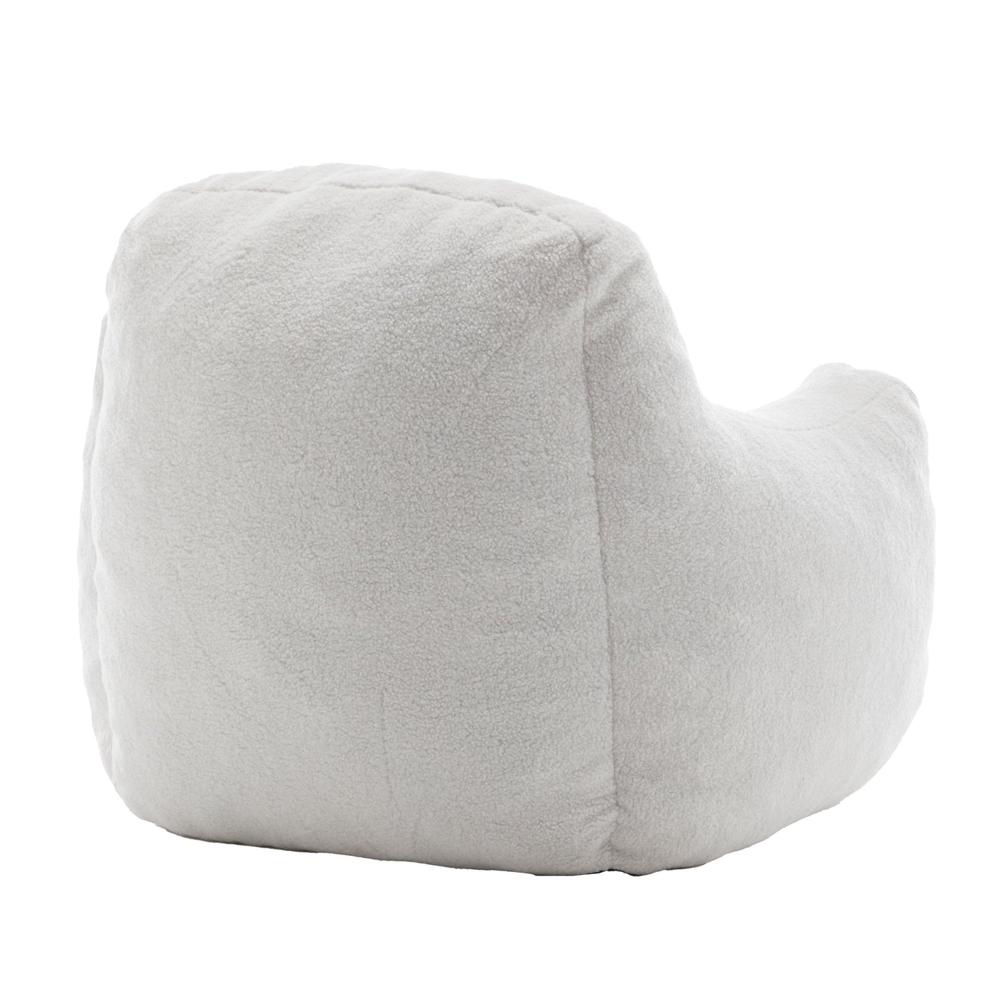 Comfy Bean Bag Chair With Filler, Tufted Memory Foam Sofa Teddy Fabric, Fluffy And Cozy Seating For Dorm, Apartment, Or Living Room - White