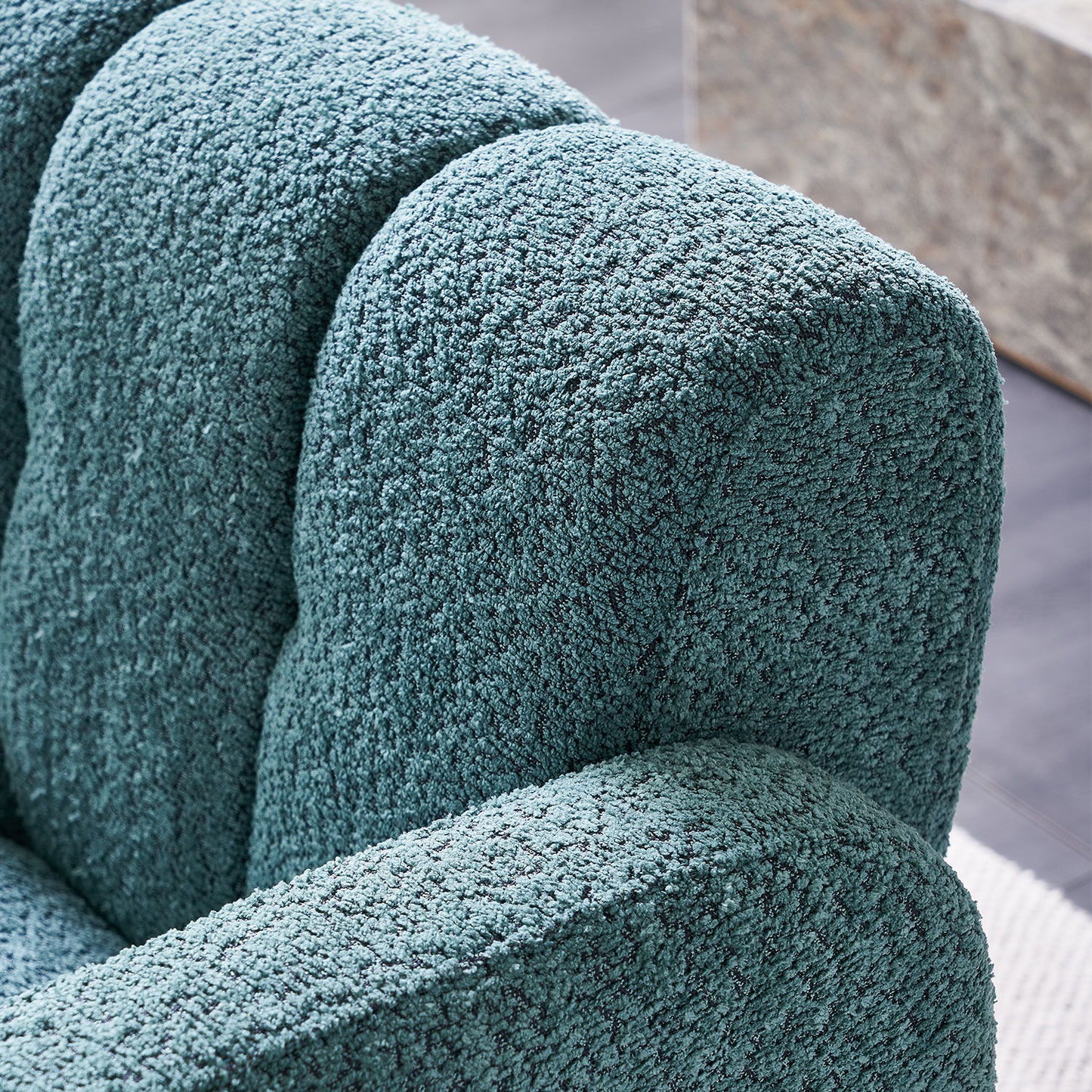 31.10" Wide Boucle Upholstered Accent Chair - Green