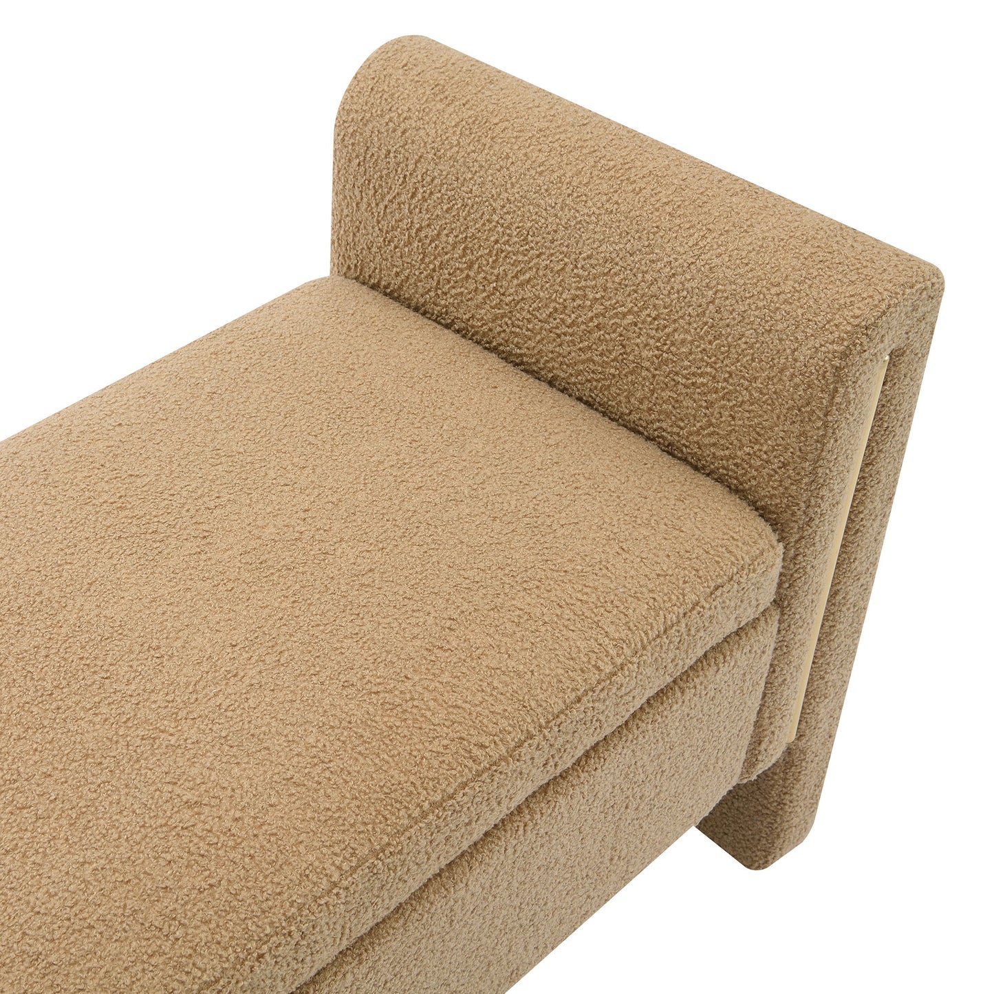 Modern Teddy Bed End Bench With Arms And Storage, Upholstered Large Foot Rest Stool, Comfy Window Vanity Bench For Living Room, Dorm, Coffee Table, Teddy - Coffee