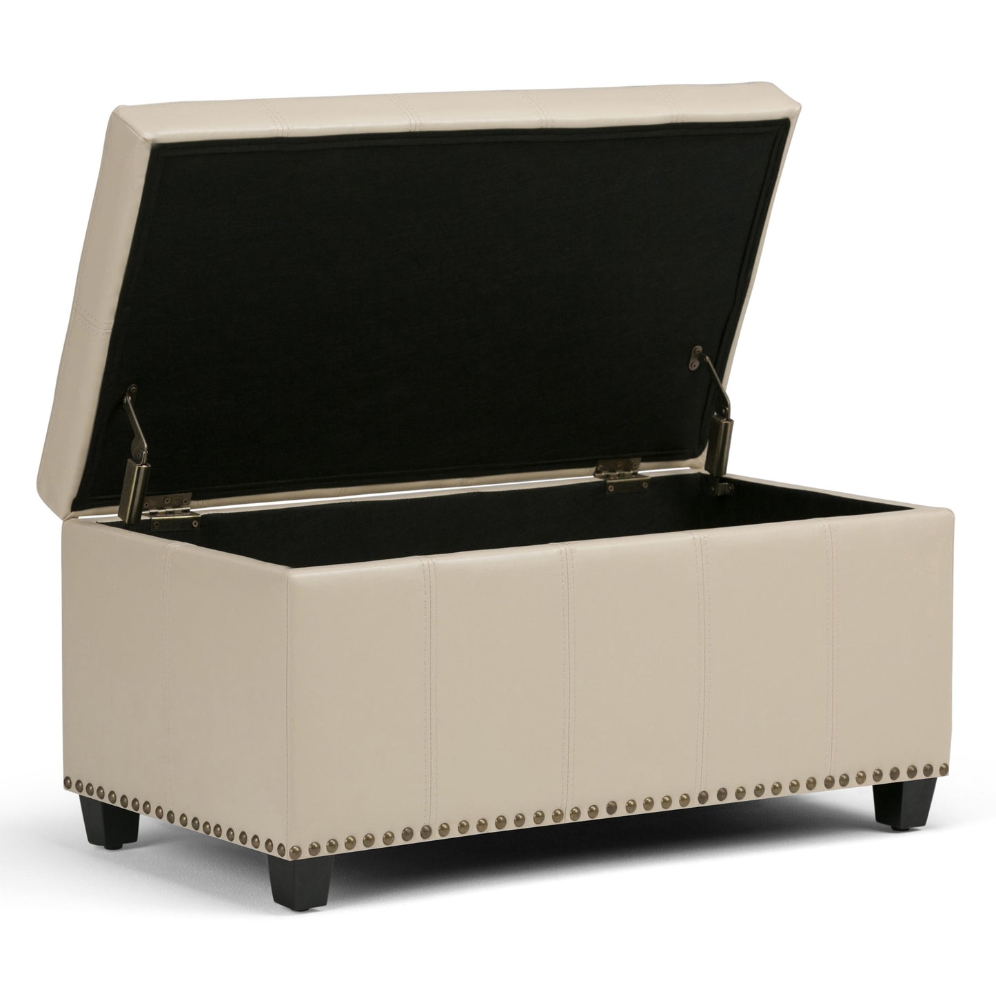 Amelia - Storage Ottoman Bench - Satin Cream