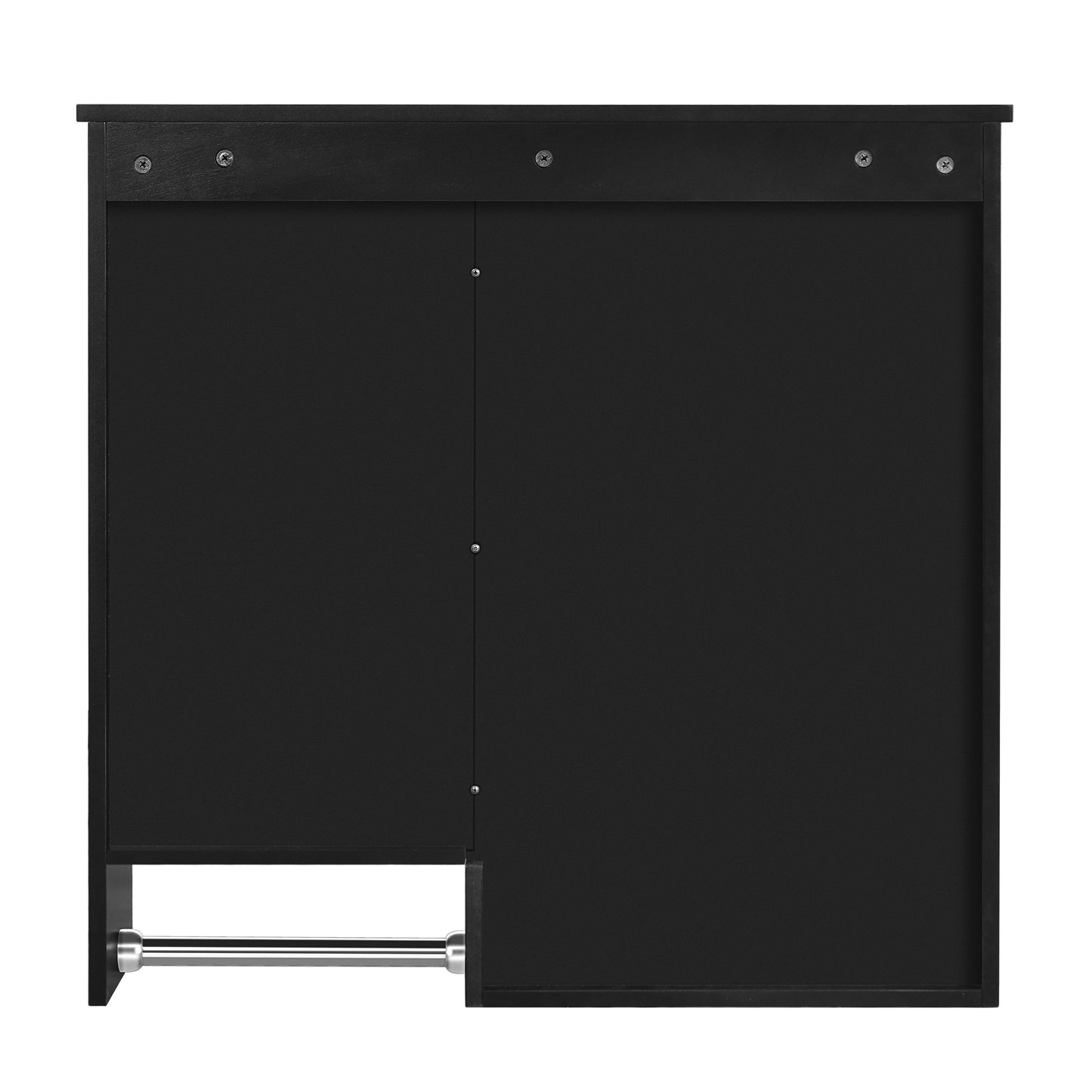 Modern Wall Mounted Bathroom Medicine Cabinet, Bathroom Wall Storage Cabinet With Mirror, Over The Toilet Space Saver Cabinet With Towels Bar - Black