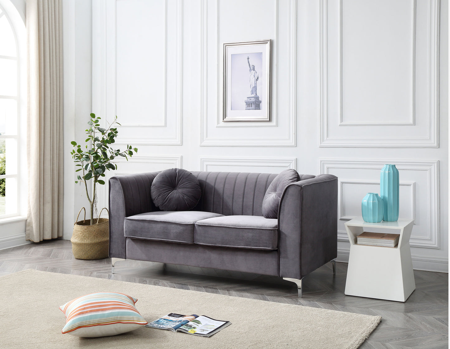Delray - Loveseat - Gray