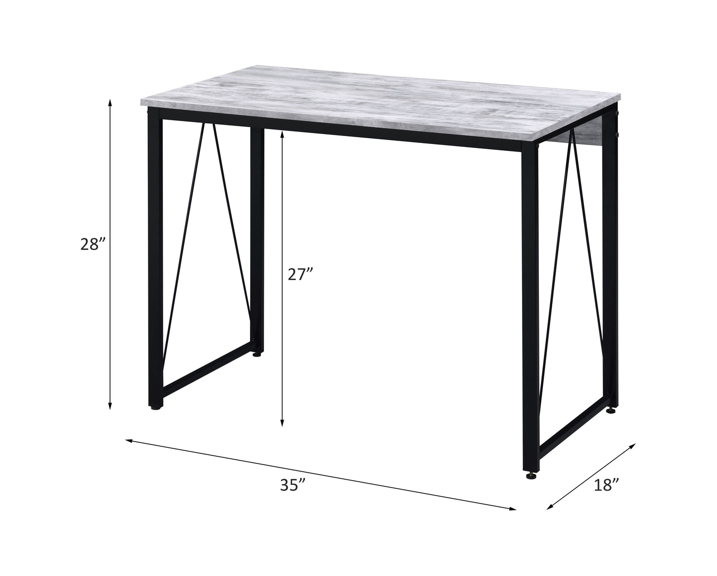 Zaidin - Writing Desk - Antique White / Black