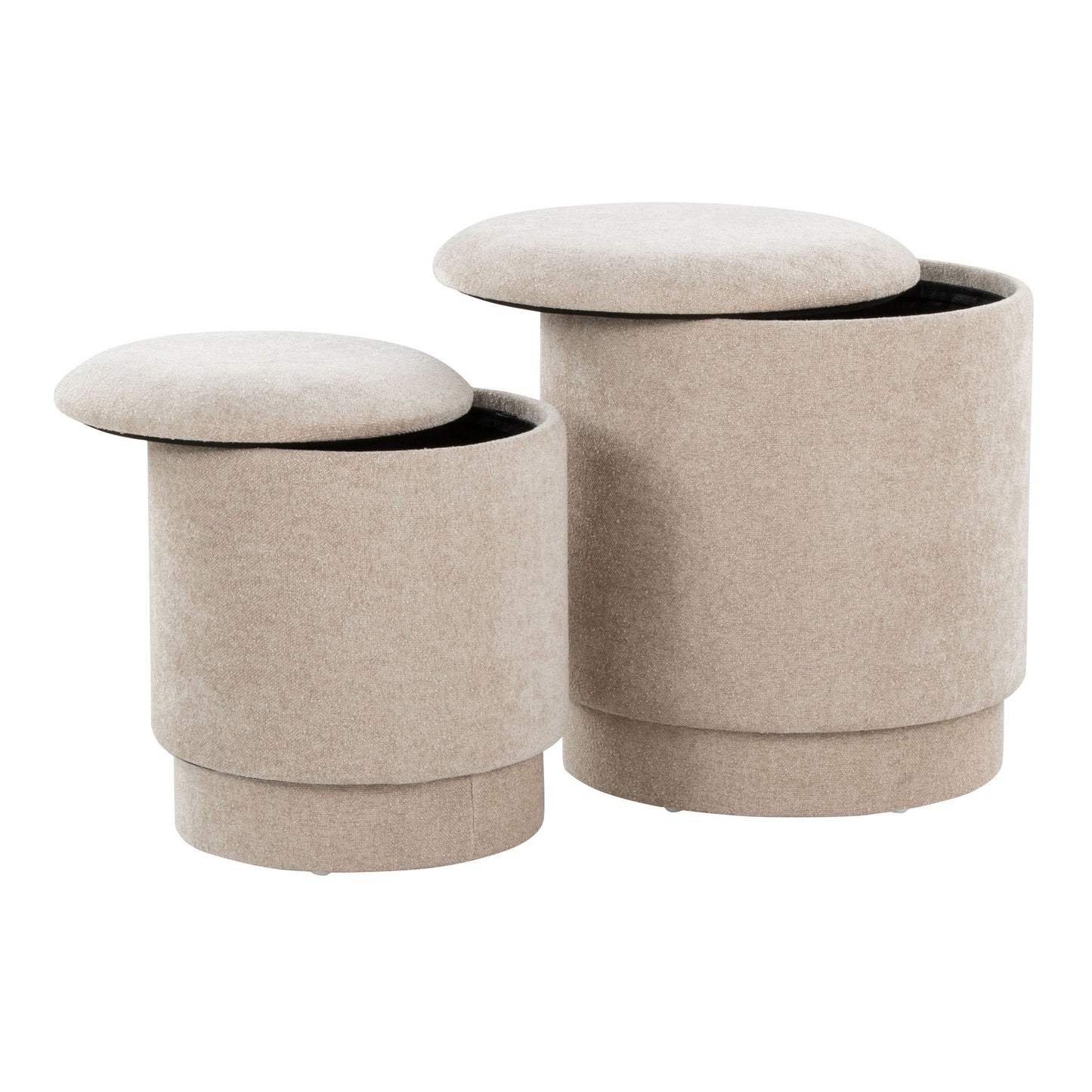Marla - Upholstered Contemporary Ottoman Set - Beige