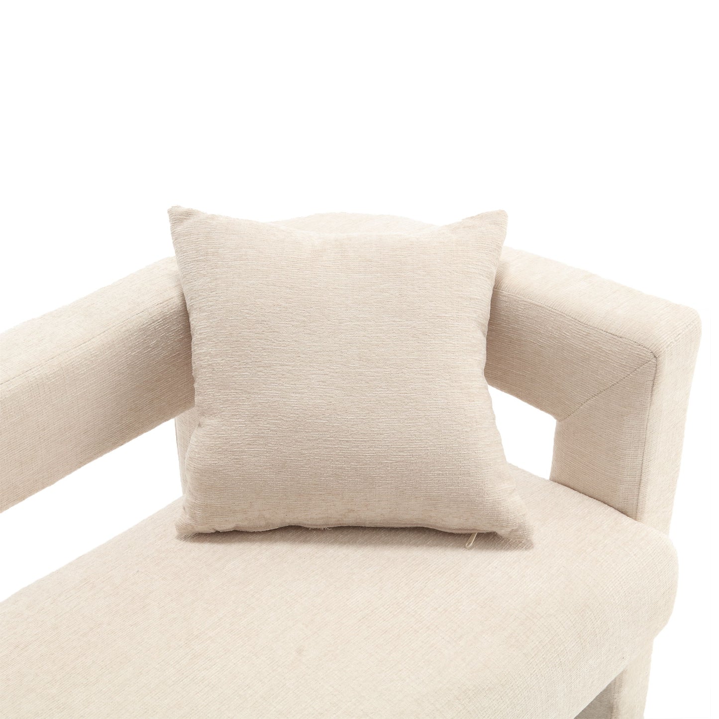 Modern Loveseat Sofa, Comfy Upholstered 2 Seater Sofa - Beige
