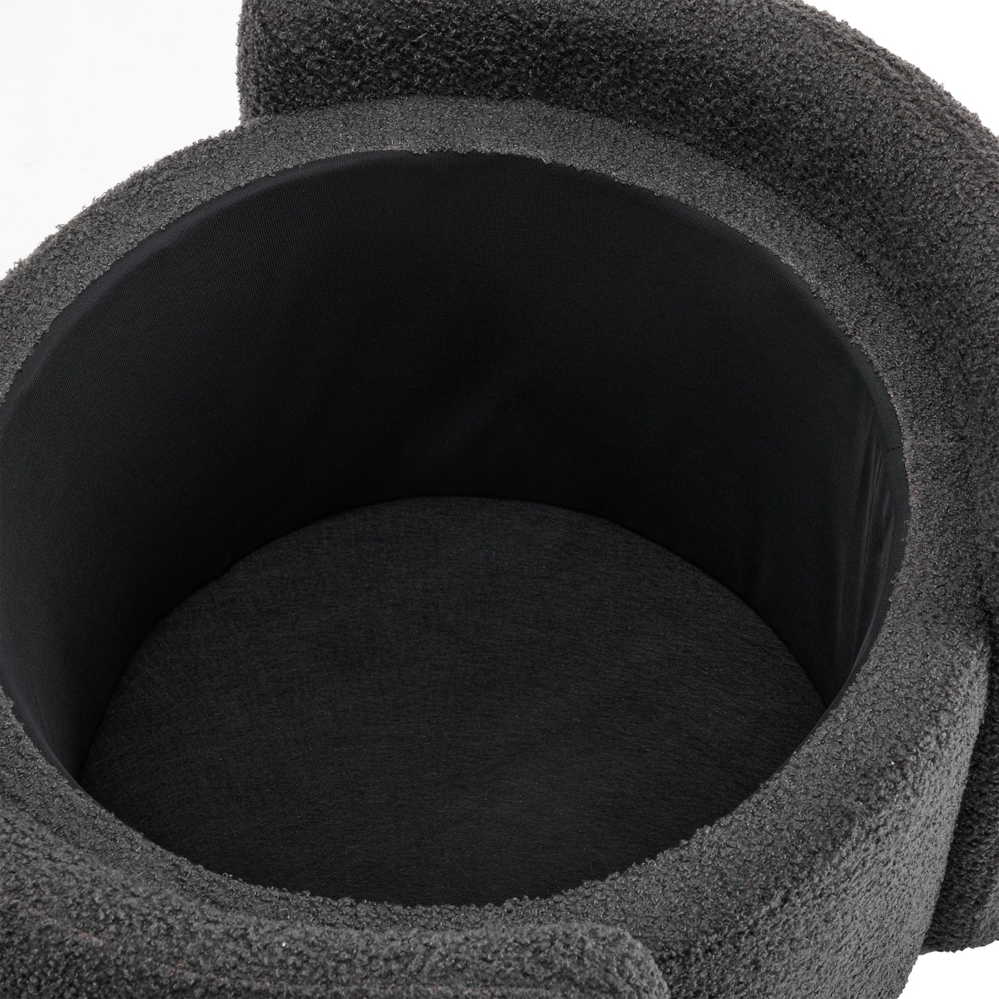 Cozy Boucle Storage Ottoman: Stylish Comfort With Hidden Storage - Gray