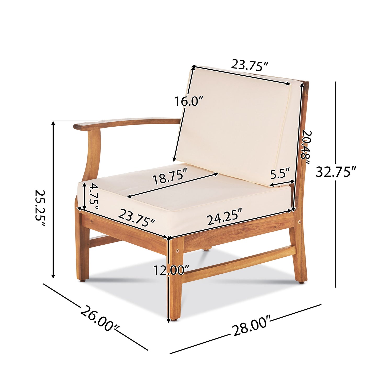 Perla - 6 Pieces Sofa Set - Cream