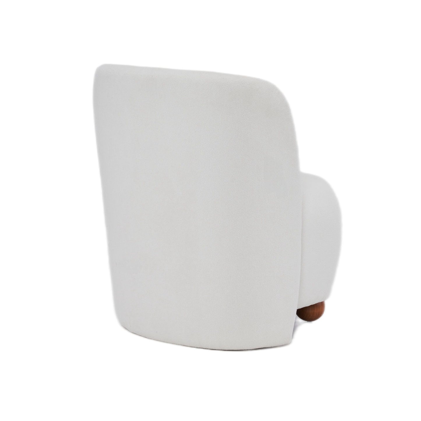 Modern Low Back Accent Chair, Upholstered Armless Living Room Chairs, Round Pine Wood Feet, For Small Living Spaces, Living Room - White