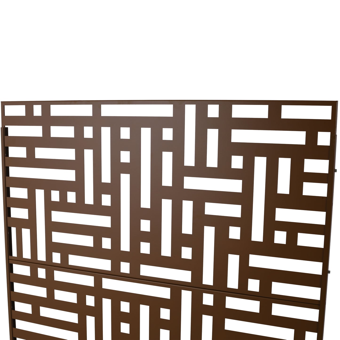 Outdoor & Indoor Privacy Screen Metal Privacy Screen, Freestanding Decorative Privacy Screen - Brown