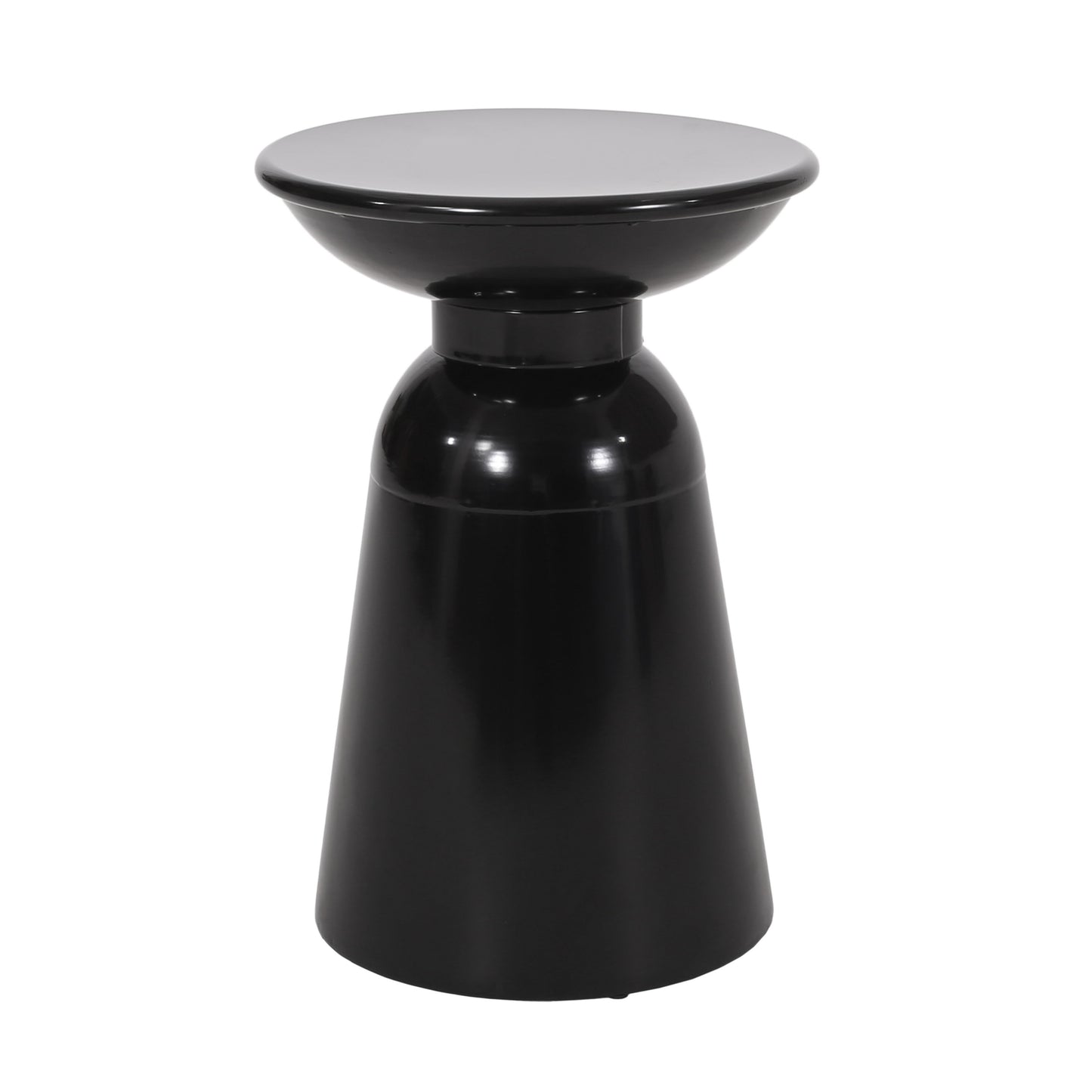 Serenita - Outdoor Iron Side Tables With Flared Design, (Set of 2) - Black