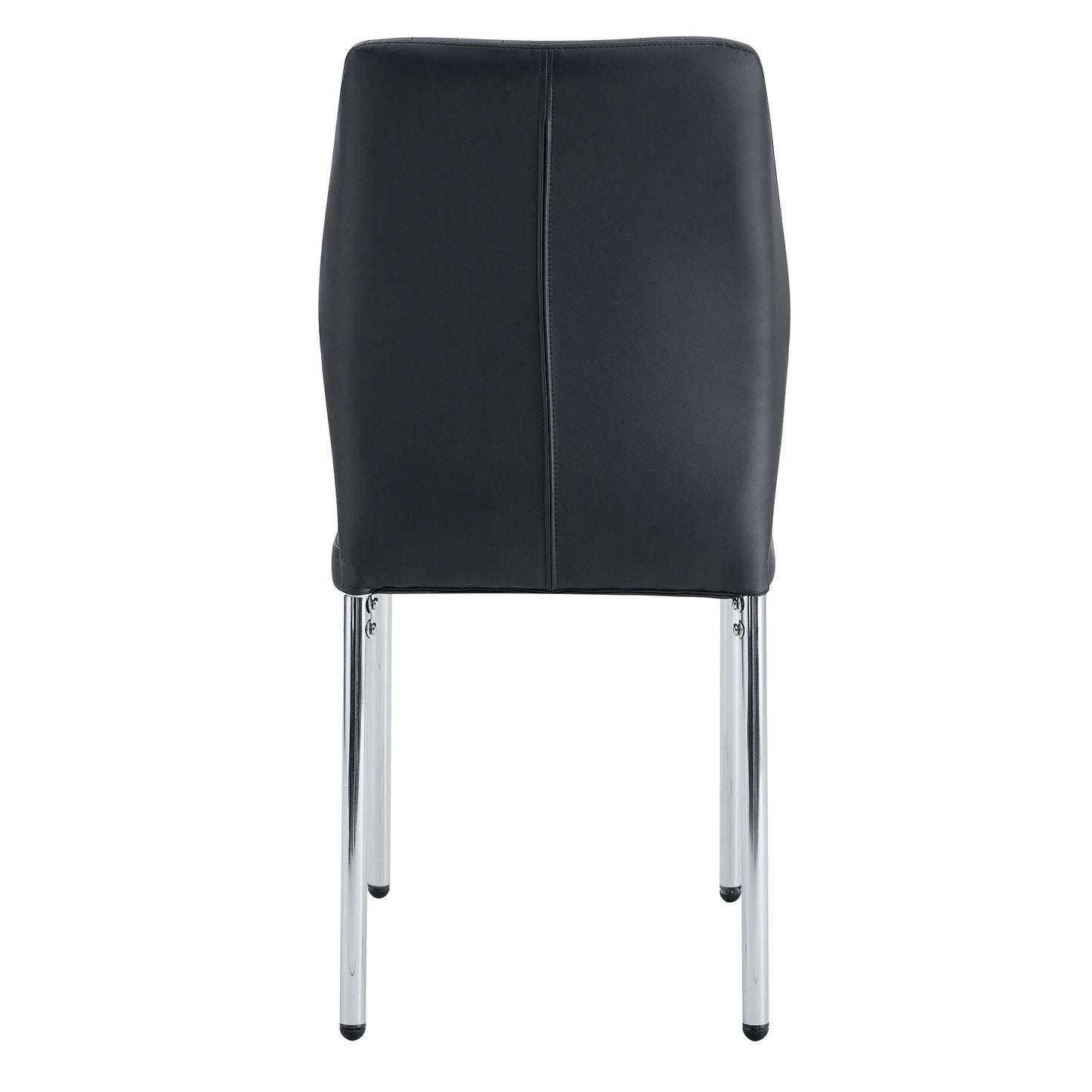 Luxury Simple Chair High Resilience Dining Chair Material With Metal Leg (Set of 6) - Black / Silver