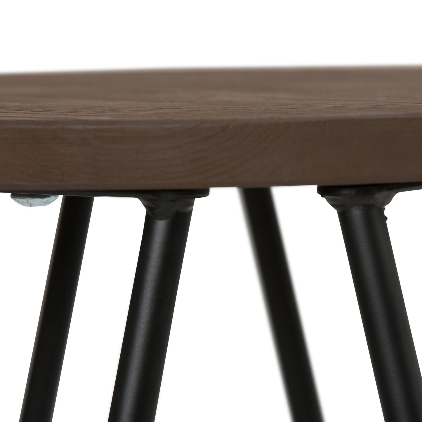 Simeon - Metal Bar Stool With Wood Seat - Cocoa Brown / Black